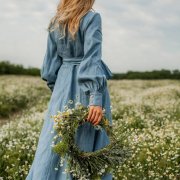 Инна Безруких - платье голубое